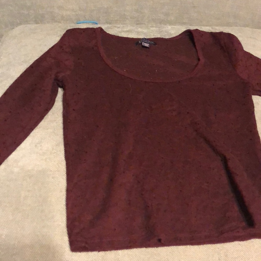 Lacey maroon long sleeve shirt